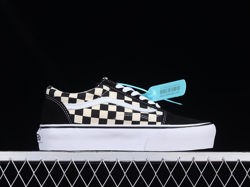 Old Skool Stackform Checkerboard Black/White/Off White 5