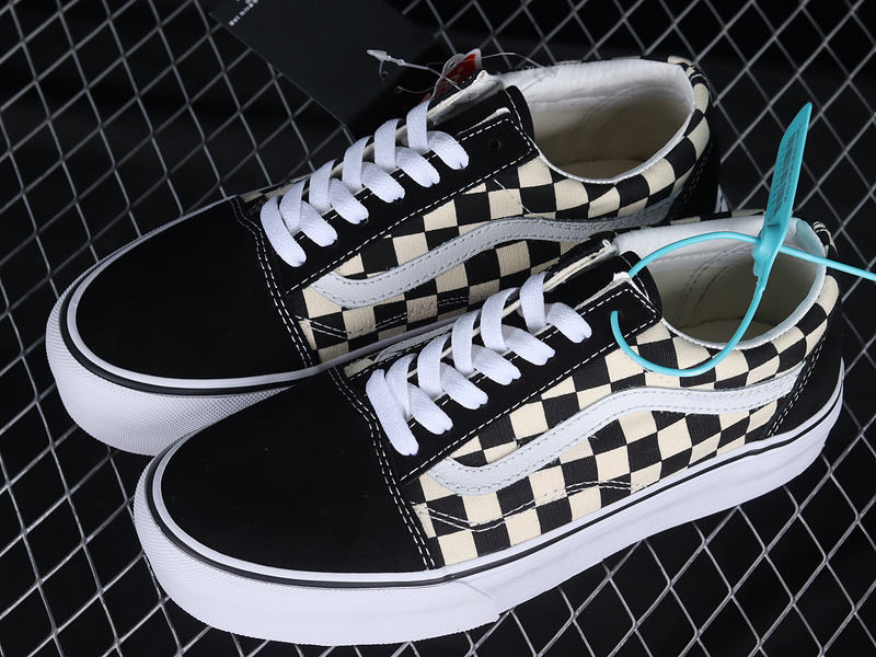 Old Skool Stackform Checkerboard Black/White/Off White 21