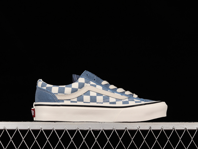 Checkerboard Style 36 Shoes Skate Moonlight Blue/White 3