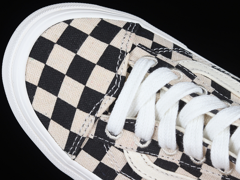 Eco Theory Checkerboard Old Skool Skate Shoes Black/White 21