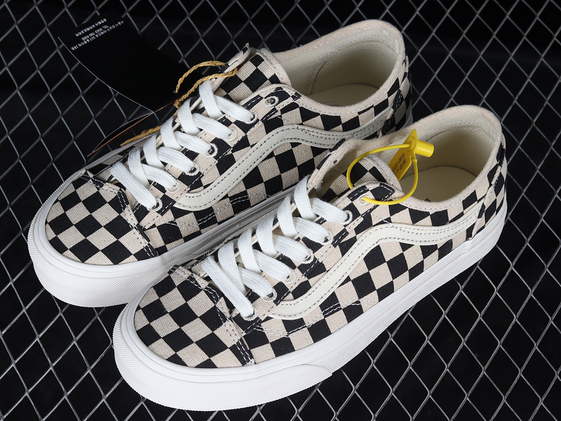 Eco Theory Checkerboard Old Skool Skate Shoes Black/White 23