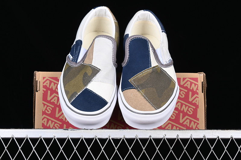 Classic Slip On Patchwork Brown/Blue/White/Gray 17