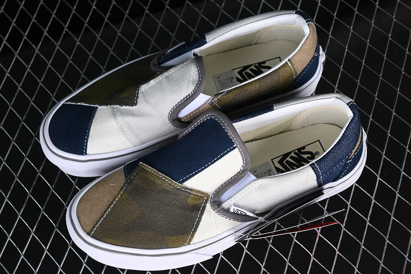 Classic Slip On Patchwork Brown/Blue/White/Gray 19