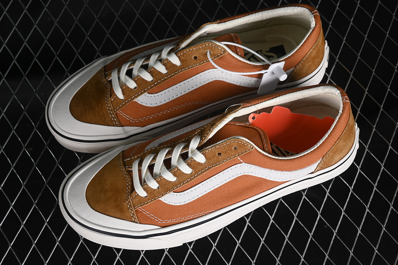 Vans Old Skool Reissue 136 White/Brown/Orange 3