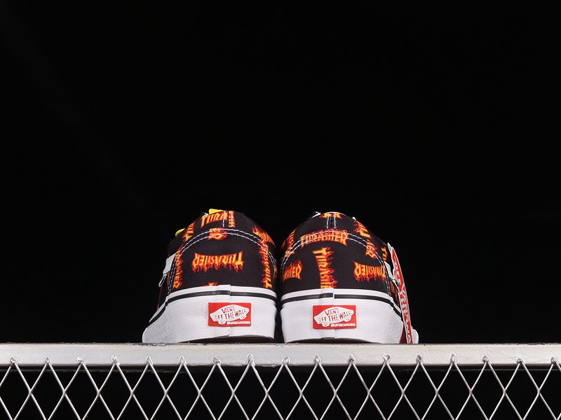 Oid Skool Shoes Black/White/Orange 19