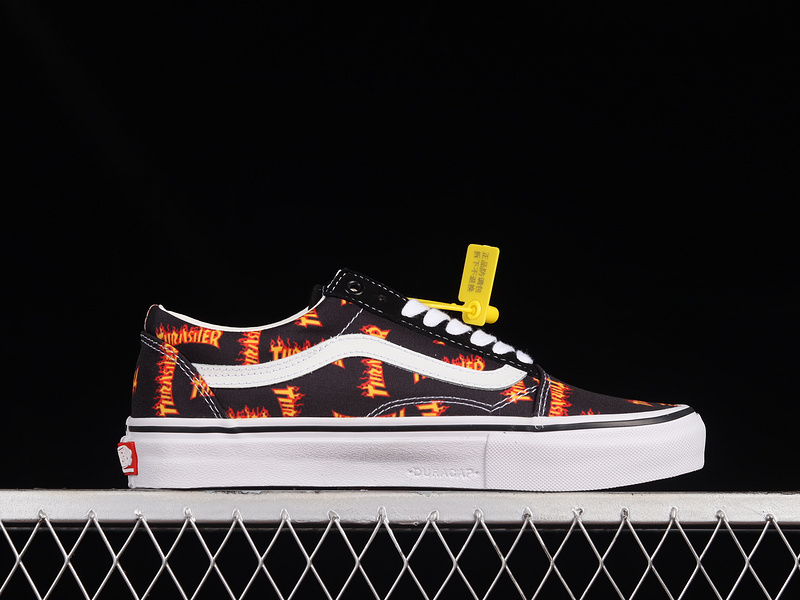 Oid Skool Shoes Black/White/Orange 25