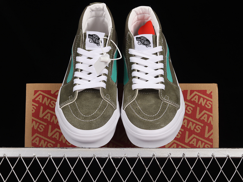 Sk8 Mid Reissue Deep Lichen Green/White 7