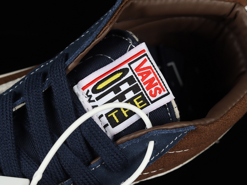 Sk8-Mid Navy Blue/Dark Brown/White-Red 7