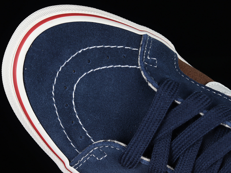 Sk8-Mid Navy Blue/Dark Brown/White-Red 15