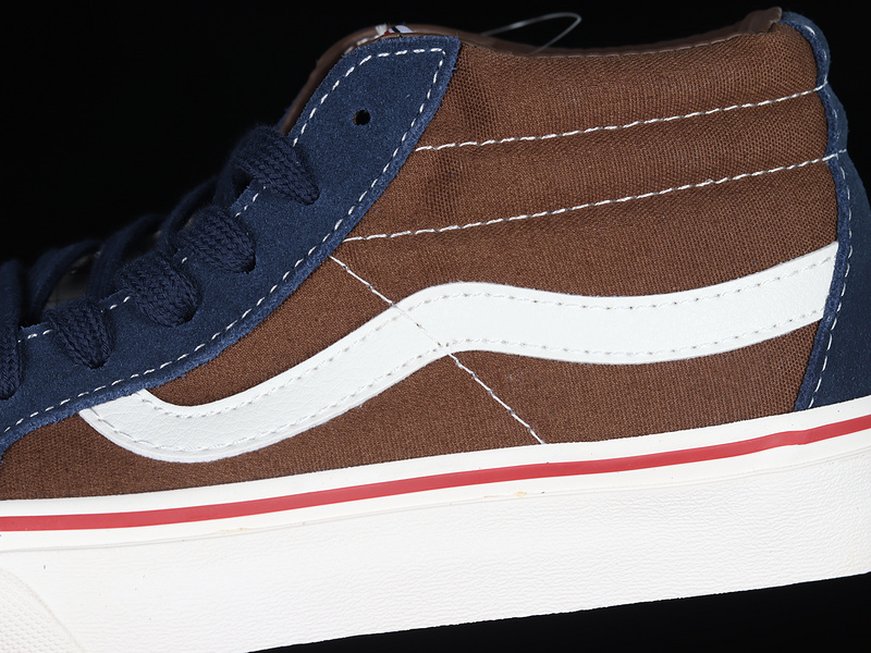 Sk8-Mid Navy Blue/Dark Brown/White-Red 17