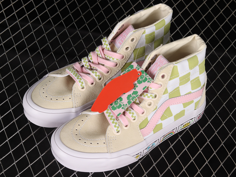 Emma Mulholland X Sk8 High Beige/Green/Pink 7