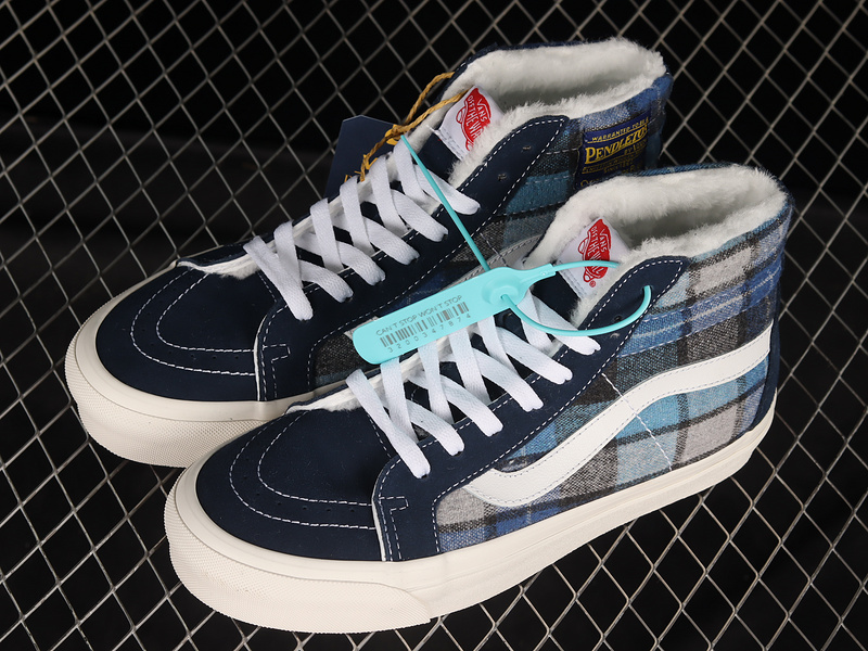 Pendleton X Ua Sk8-Hi 38 Dx Blue/Beige/Black 15