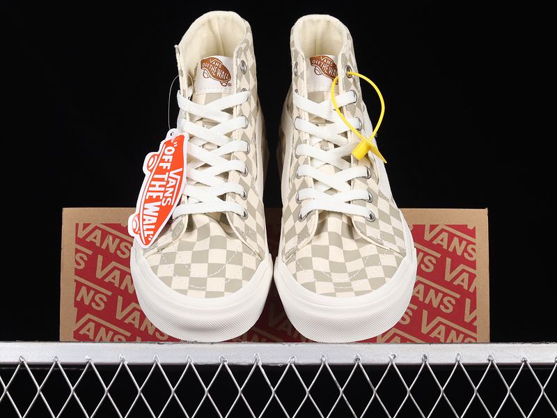 Skate Sk8-High 38 Dx Checkerboard Milk Tea Color/White 11