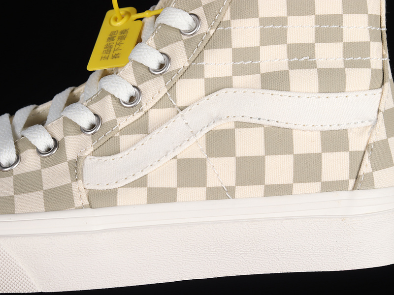 Skate Sk8-High 38 Dx Checkerboard Milk Tea Color/White 19