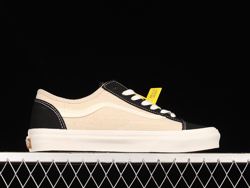 Eco Theory Old Skool Tapered Shoes Black/Light Khaki/White 11