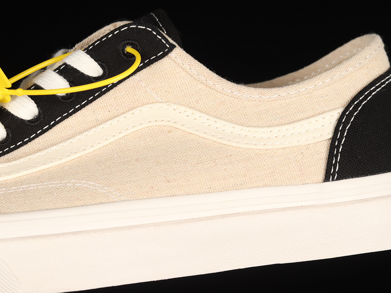 Eco Theory Old Skool Tapered Shoes Black/Light Khaki/White 17